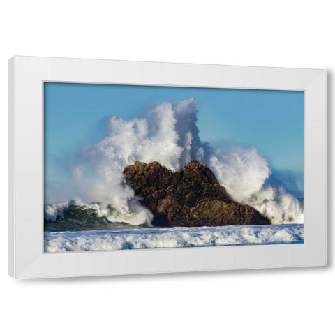 Cayucos Waves II White Modern Wood Framed Art Print by Peterson, Lee