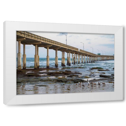 Ocean Beach Pier I White Modern Wood Framed Art Print by Peterson, Lee
