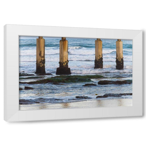 Ocean Beach Pier II White Modern Wood Framed Art Print by Peterson, Lee