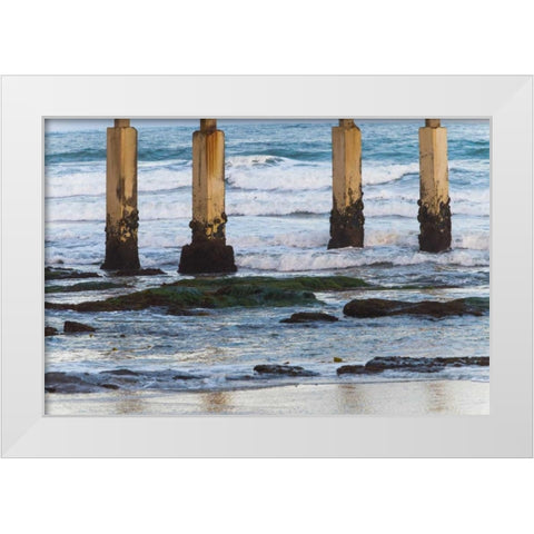 Ocean Beach Pier II White Modern Wood Framed Art Print by Peterson, Lee