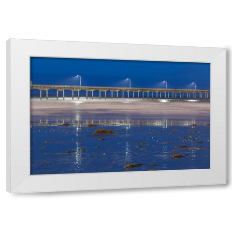 Evening Pier I White Modern Wood Framed Art Print by Peterson, Lee