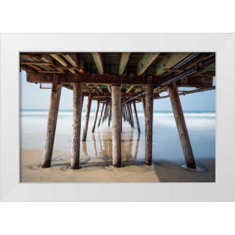 Imperial Beach Pier White Modern Wood Framed Art Print by Peterson, Lee