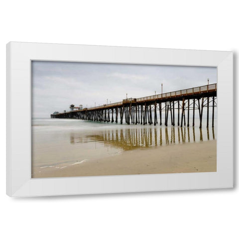 Oceanside Pier White Modern Wood Framed Art Print by Peterson, Lee
