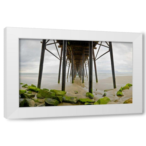 Under Oceanside Pier White Modern Wood Framed Art Print by Peterson, Lee
