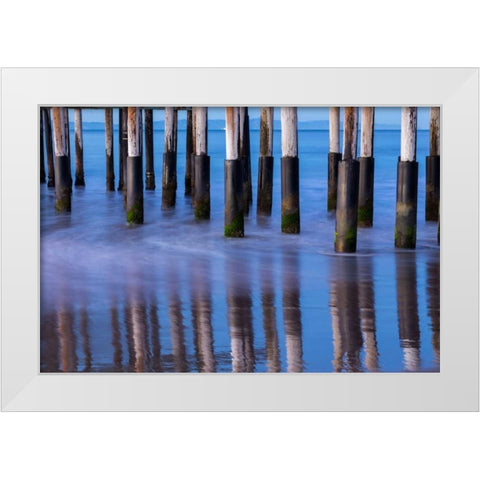 Ventura Pier Reflections II White Modern Wood Framed Art Print by Peterson, Lee