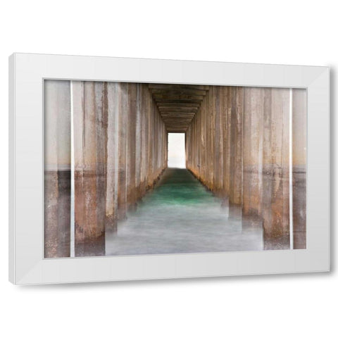 Under Scripps Pier II White Modern Wood Framed Art Print by Peterson, Lee