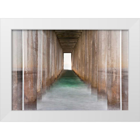 Under Scripps Pier II White Modern Wood Framed Art Print by Peterson, Lee