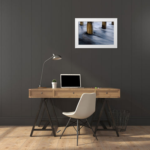 Crystal Pier White Modern Wood Framed Art Print by Peterson, Lee