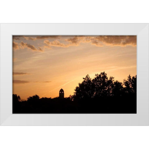 UV Sunset White Modern Wood Framed Art Print by Putman, Tammy