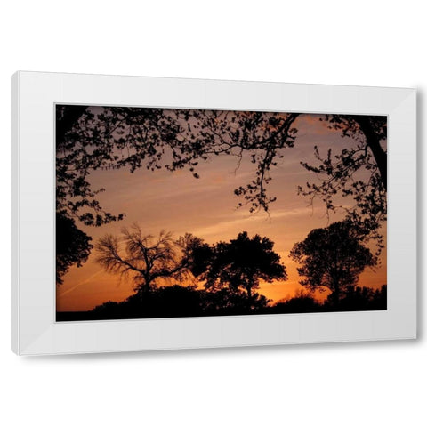 Unity Sunset White Modern Wood Framed Art Print by Putman, Tammy