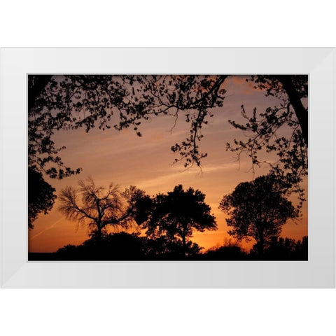 Unity Sunset White Modern Wood Framed Art Print by Putman, Tammy