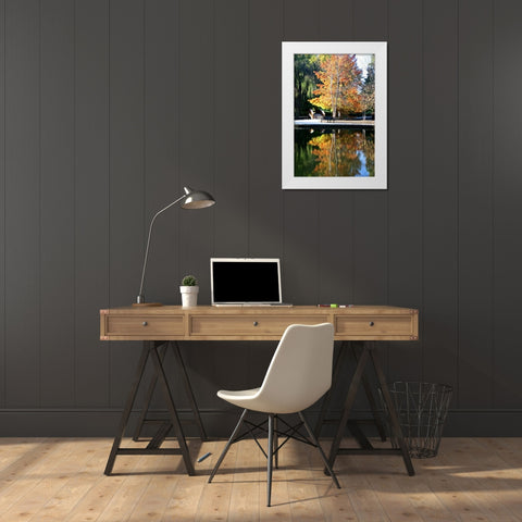 Fall Colors White Modern Wood Framed Art Print by Putman, Tammy