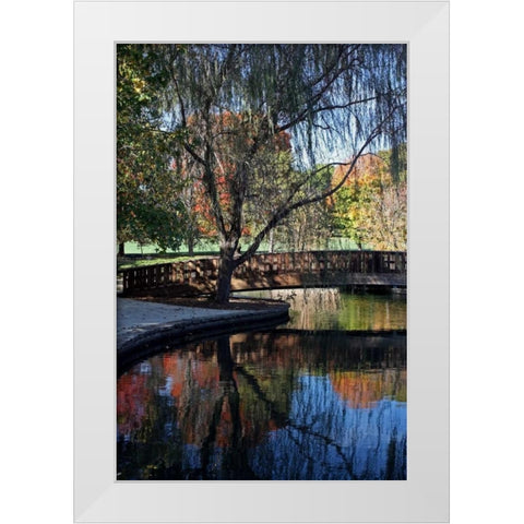 Fall Reflection White Modern Wood Framed Art Print by Putman, Tammy