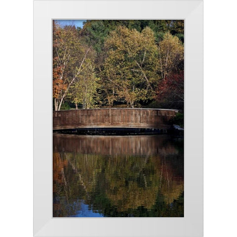 Bridge in Fall I White Modern Wood Framed Art Print by Putman, Tammy
