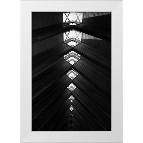 Diamond Ceiling I White Modern Wood Framed Art Print by Putman, Tammy