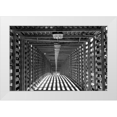 Freight Bridge II White Modern Wood Framed Art Print by Putman, Tammy