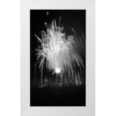 Fireworks I White Modern Wood Framed Art Print by Putman, Tammy