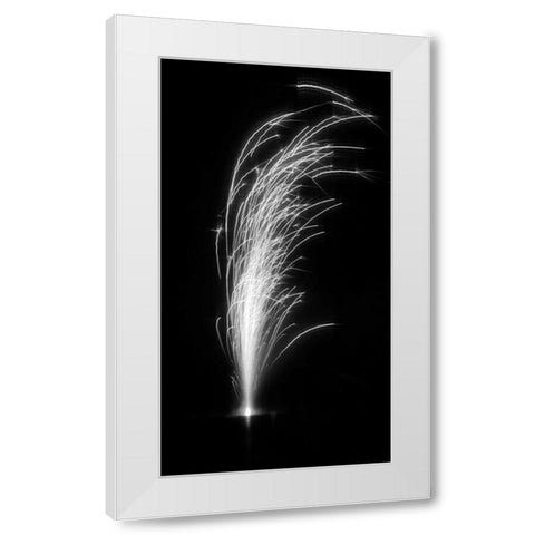 Fireworks II White Modern Wood Framed Art Print by Putman, Tammy
