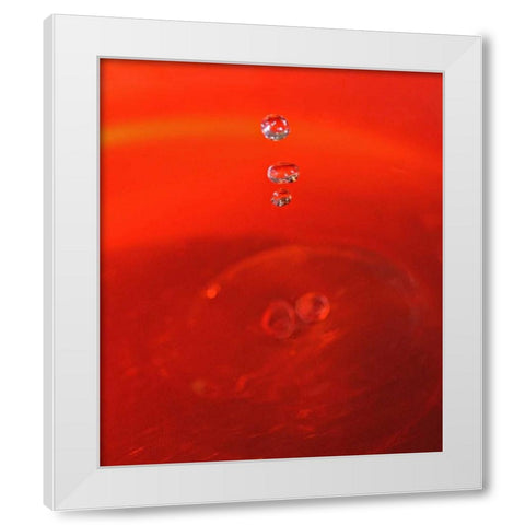 Red Drink Drop II White Modern Wood Framed Art Print by Putman, Tammy