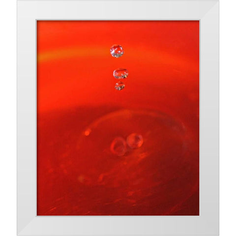 Red Drink Drop II White Modern Wood Framed Art Print by Putman, Tammy