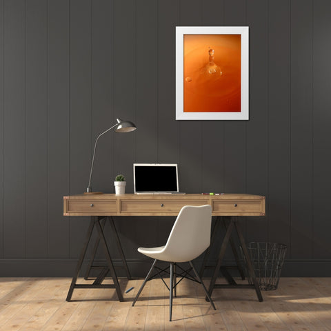 Tomato Soup Drop III White Modern Wood Framed Art Print by Putman, Tammy