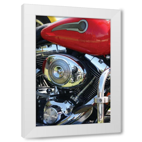Red Motorcycle White Modern Wood Framed Art Print by Putman, Tammy
