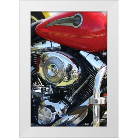 Red Motorcycle White Modern Wood Framed Art Print by Putman, Tammy