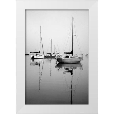 Red Sailboat I White Modern Wood Framed Art Print by Putman, Tammy