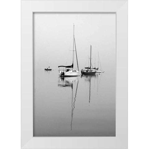 Red Sailboat II White Modern Wood Framed Art Print by Putman, Tammy