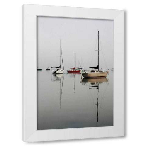 Red Sailboat I White Modern Wood Framed Art Print by Putman, Tammy