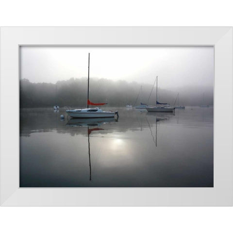 Red Sail White Modern Wood Framed Art Print by Putman, Tammy