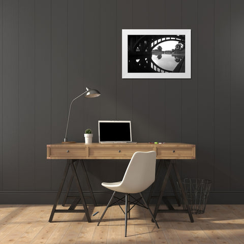 Under the Bridge White Modern Wood Framed Art Print by Putman, Tammy