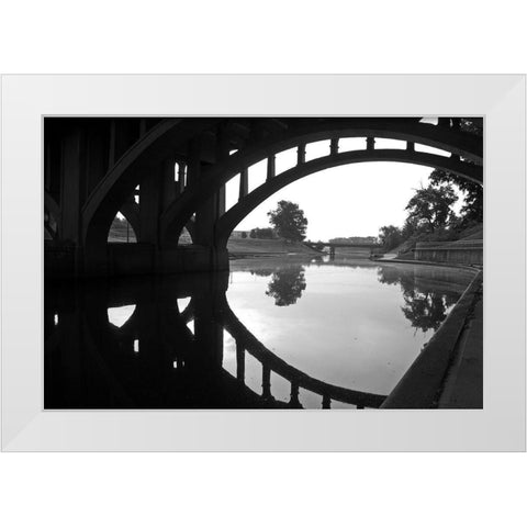 Under the Bridge White Modern Wood Framed Art Print by Putman, Tammy