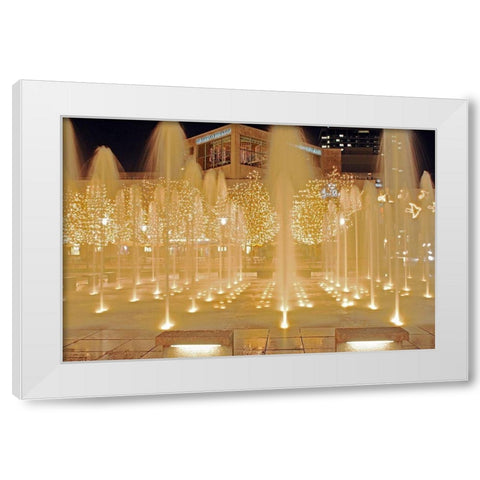 Fountains White Modern Wood Framed Art Print by Putman, Tammy