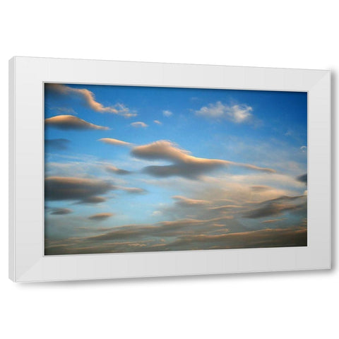 Across the Blue White Modern Wood Framed Art Print by Putman, Tammy