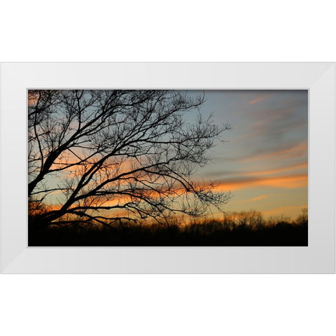 Dusk Silhouette I White Modern Wood Framed Art Print by Putman, Tammy