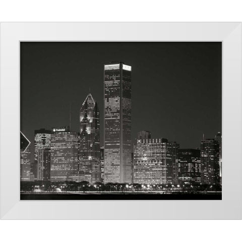 Downtown Chicago II White Modern Wood Framed Art Print by Stefko, Bob