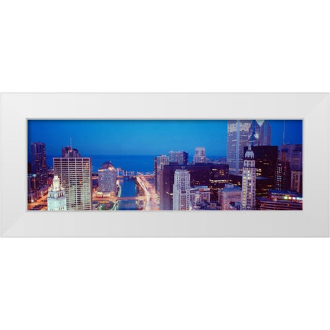 Chicago Skyline II White Modern Wood Framed Art Print by Stefko, Bob