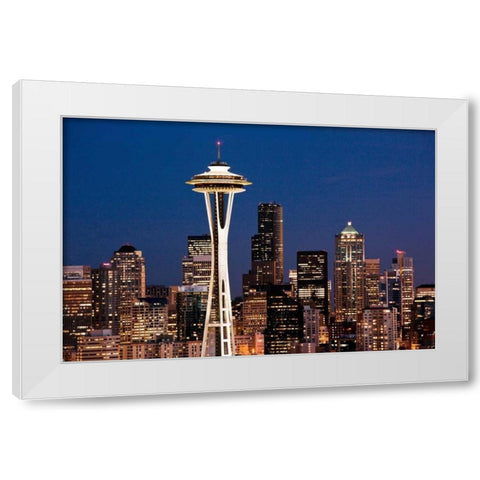 Space Needle I White Modern Wood Framed Art Print by Stefko, Bob