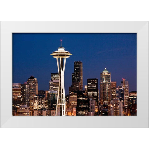 Space Needle I White Modern Wood Framed Art Print by Stefko, Bob