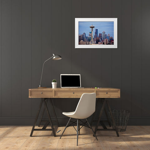 Space Needle II White Modern Wood Framed Art Print by Stefko, Bob