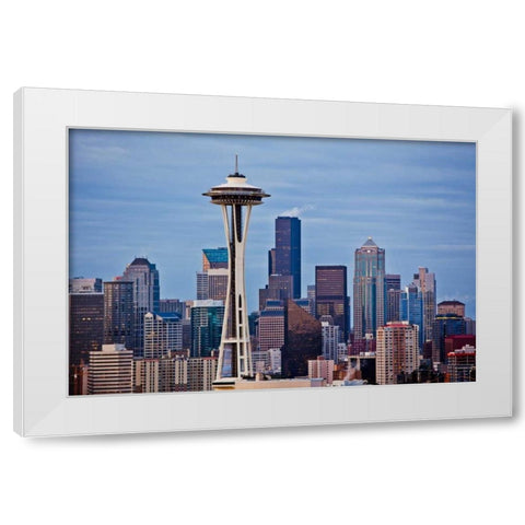 Space Needle II White Modern Wood Framed Art Print by Stefko, Bob