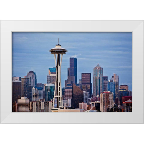 Space Needle II White Modern Wood Framed Art Print by Stefko, Bob