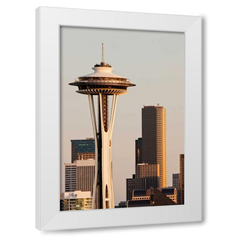 Space Needle III White Modern Wood Framed Art Print by Stefko, Bob