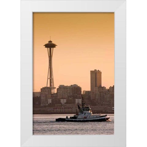 Space Needle IV White Modern Wood Framed Art Print by Stefko, Bob