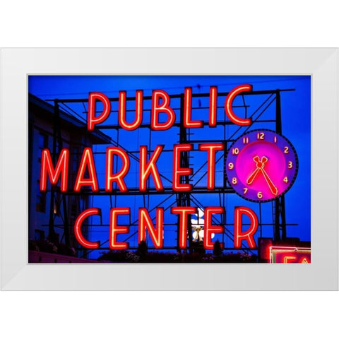 Public Market Sign II White Modern Wood Framed Art Print by Stefko, Bob