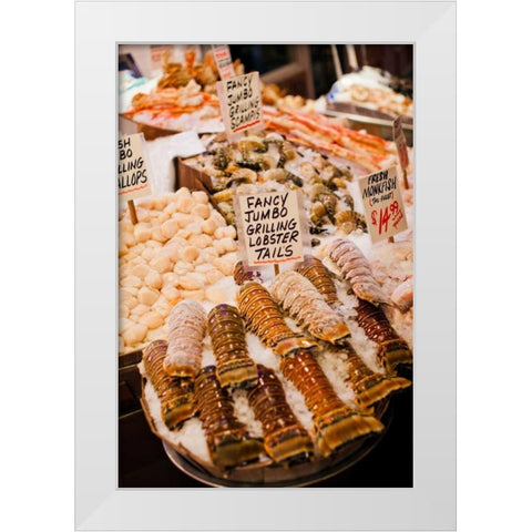 Fresh Seafood I White Modern Wood Framed Art Print by Stefko, Bob