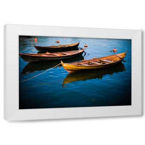 Fishing Boats I White Modern Wood Framed Art Print by Stefko, Bob