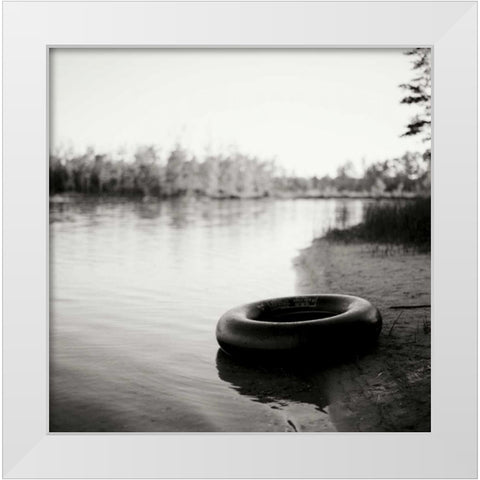 Lonely Inner tube White Modern Wood Framed Art Print by Stefko, Bob