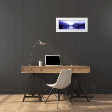 Serene Dock I White Modern Wood Framed Art Print by Stefko, Bob